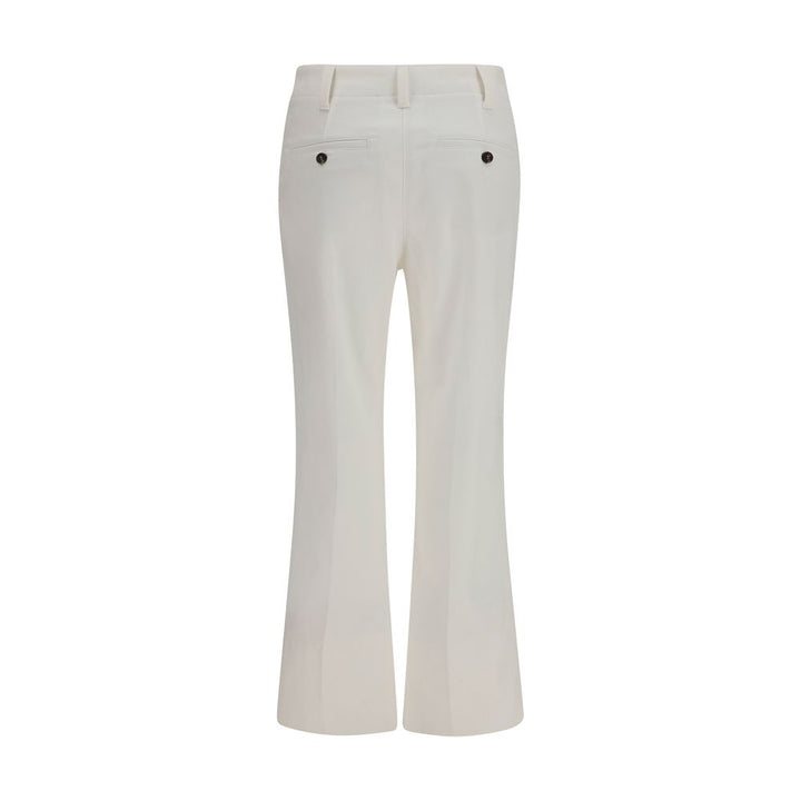 Brunello Cucinelli White Cotton Flared Pants