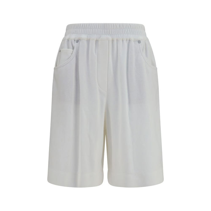 Brunello Cucinelli White Cotton Bermuda Shorts