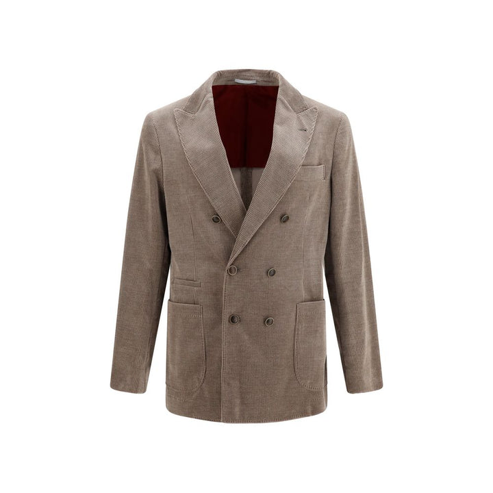 Brunello Cucinelli Gray Cotton Full-Length Jacket