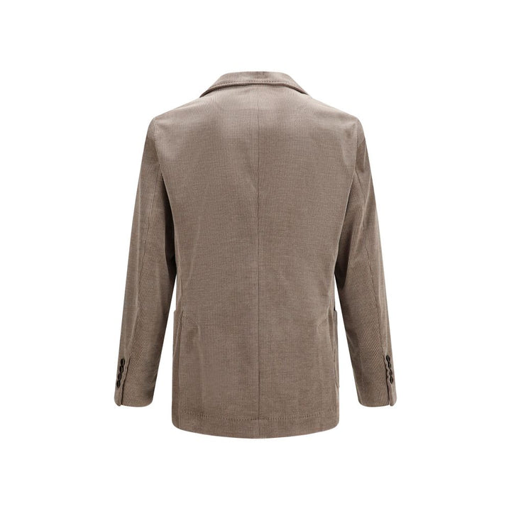Brunello Cucinelli Gray Cotton Full-Length Jacket