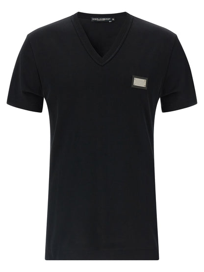 Dolce & Gabbana Black Cotton T-Shirt