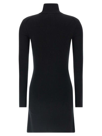 Courrèges Black Merino Wool Short Dress