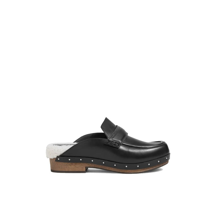 Brunello Cucinelli Black Leather Mules