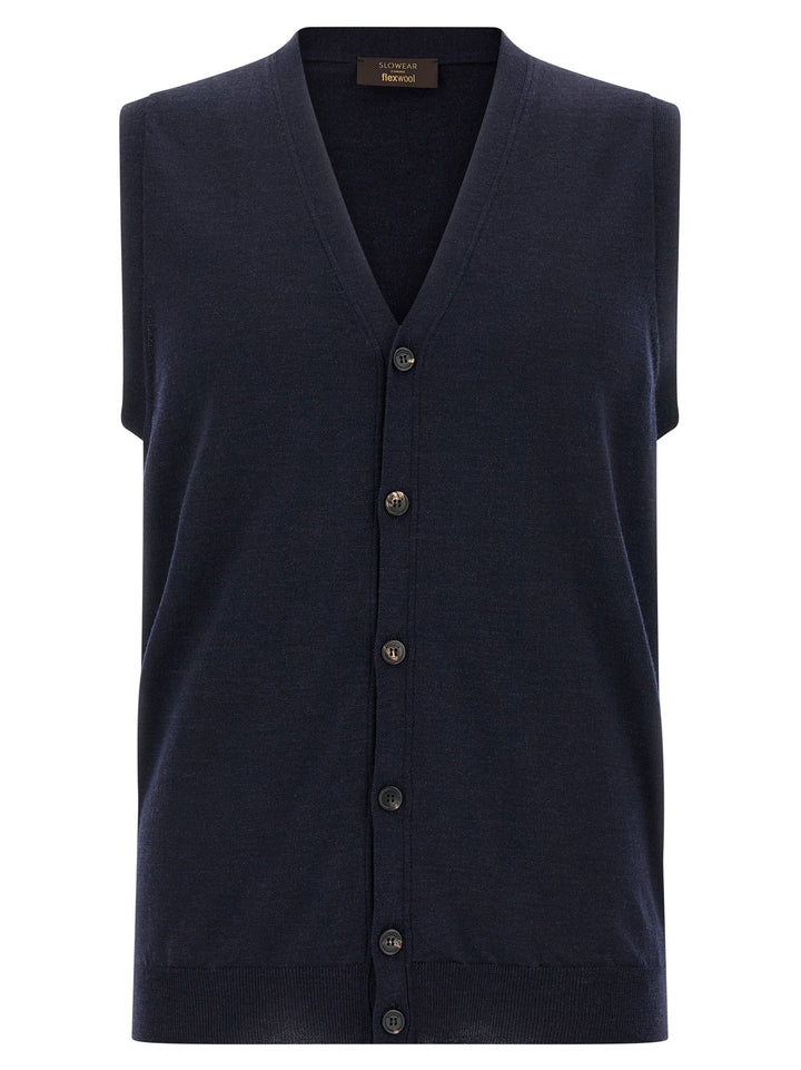 ZANONE Blue Virgin Wool Cardigan