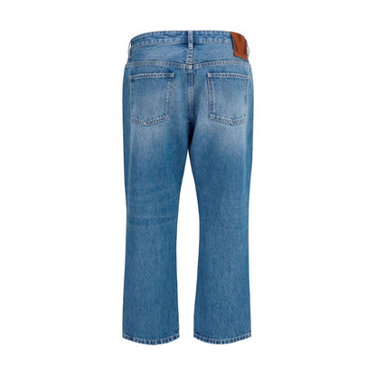 Valentino Garavani Blue Cotton Straight-Leg Jeans