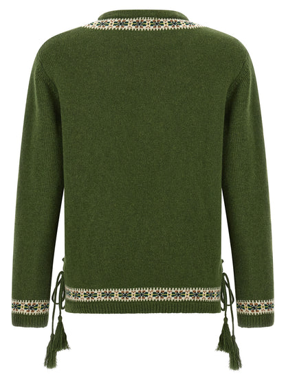 BODE Bicolor Virgin Wool Cardigan