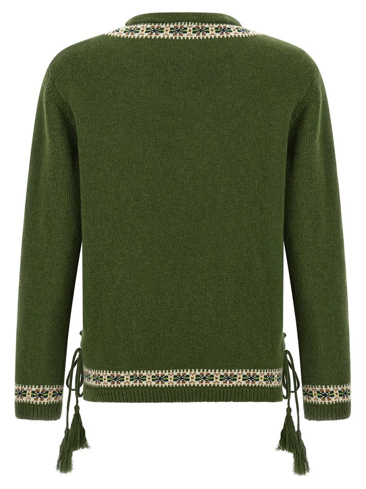 BODE Bicolor Virgin Wool Cardigan