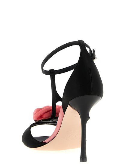 Roger Vivier Black Viscose Stiletto Heel Sandals