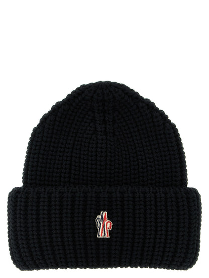 Moncler Grenoble Black Virgin Wool Beanie