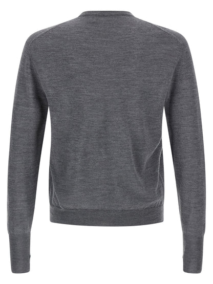 MA'RY'YA Gray Virgin Wool Cardigan
