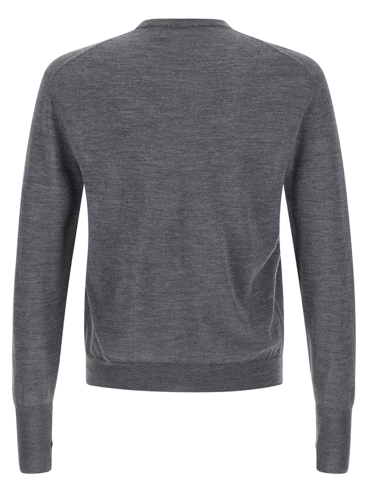 MA'RY'YA Gray Virgin Wool Cardigan