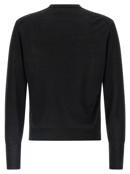 MA'RY'YA Black Virgin Wool Cardigan