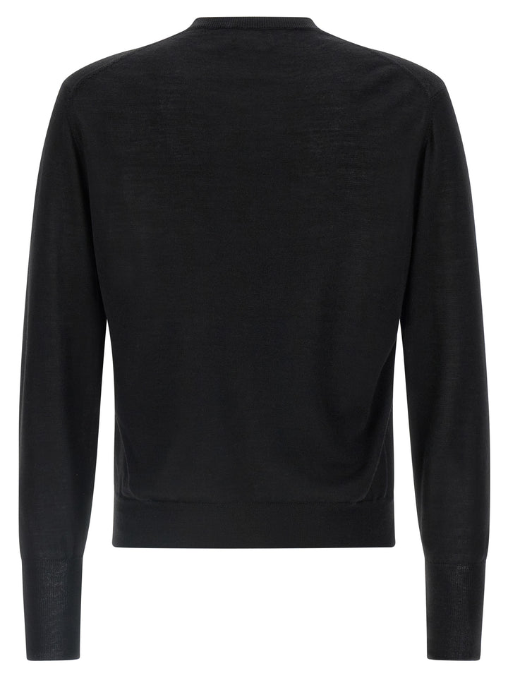 MA'RY'YA Black Virgin Wool Cardigan