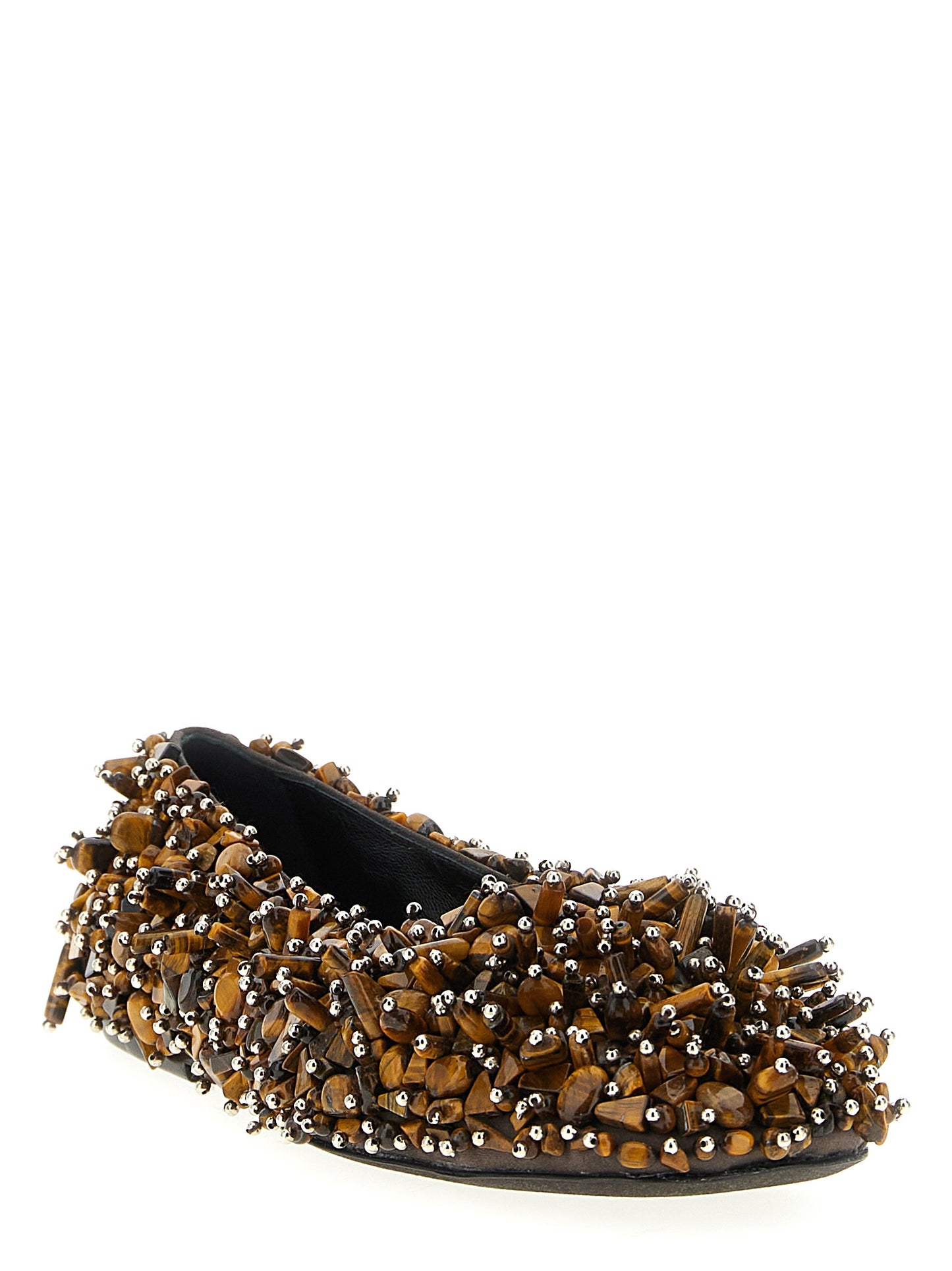 Dries Van Noten Brown Viscose Ballet Flats