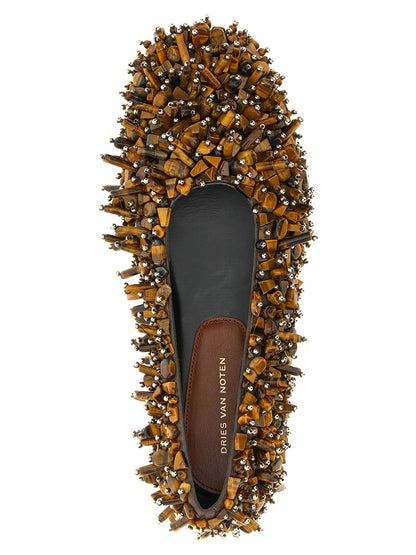 Dries Van Noten Brown Viscose Ballet Flats