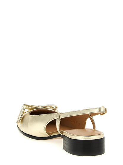 Valentino Garavani Gold Leather Ballet Flats