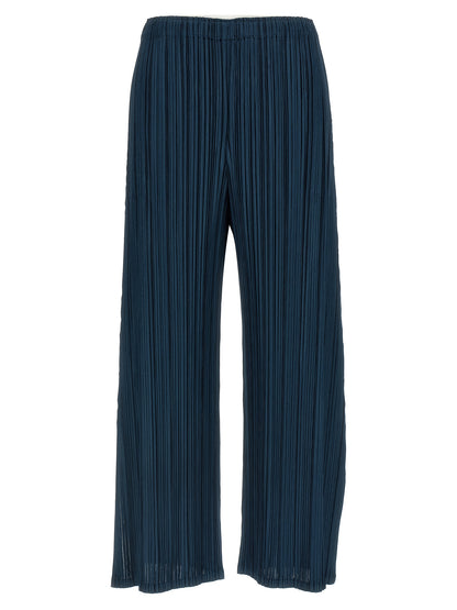 PLEATS PLEASE ISSEY MIYAKE Blue Polyester Casual Pants