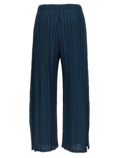 PLEATS PLEASE ISSEY MIYAKE Blue Polyester Casual Pants