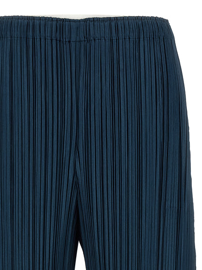 PLEATS PLEASE ISSEY MIYAKE Blue Polyester Casual Pants