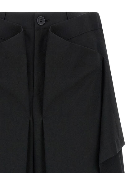 Issey Miyake Black Wool Casual Pants