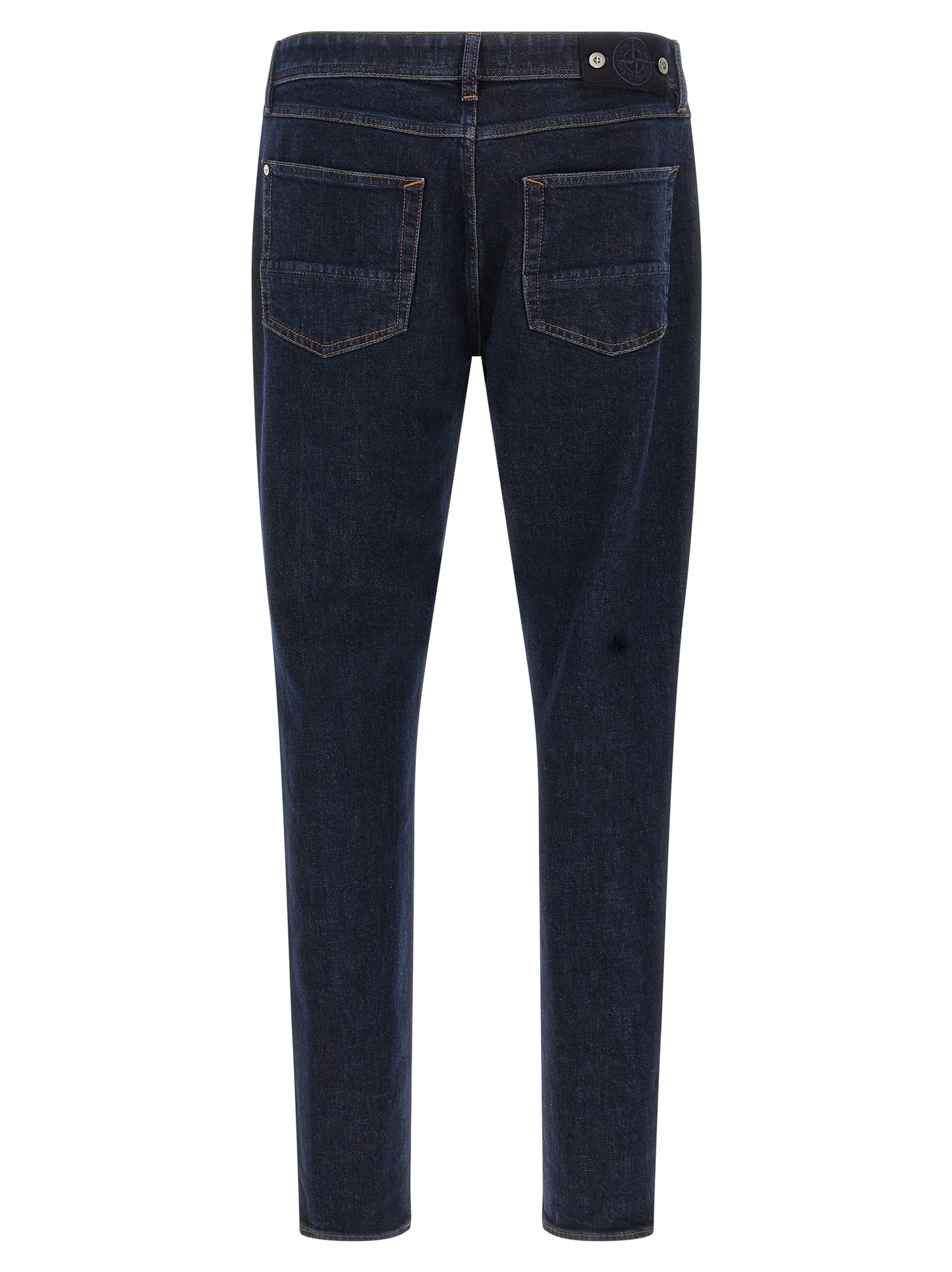 Stone Island Blue Cotton Straight-Leg Jeans