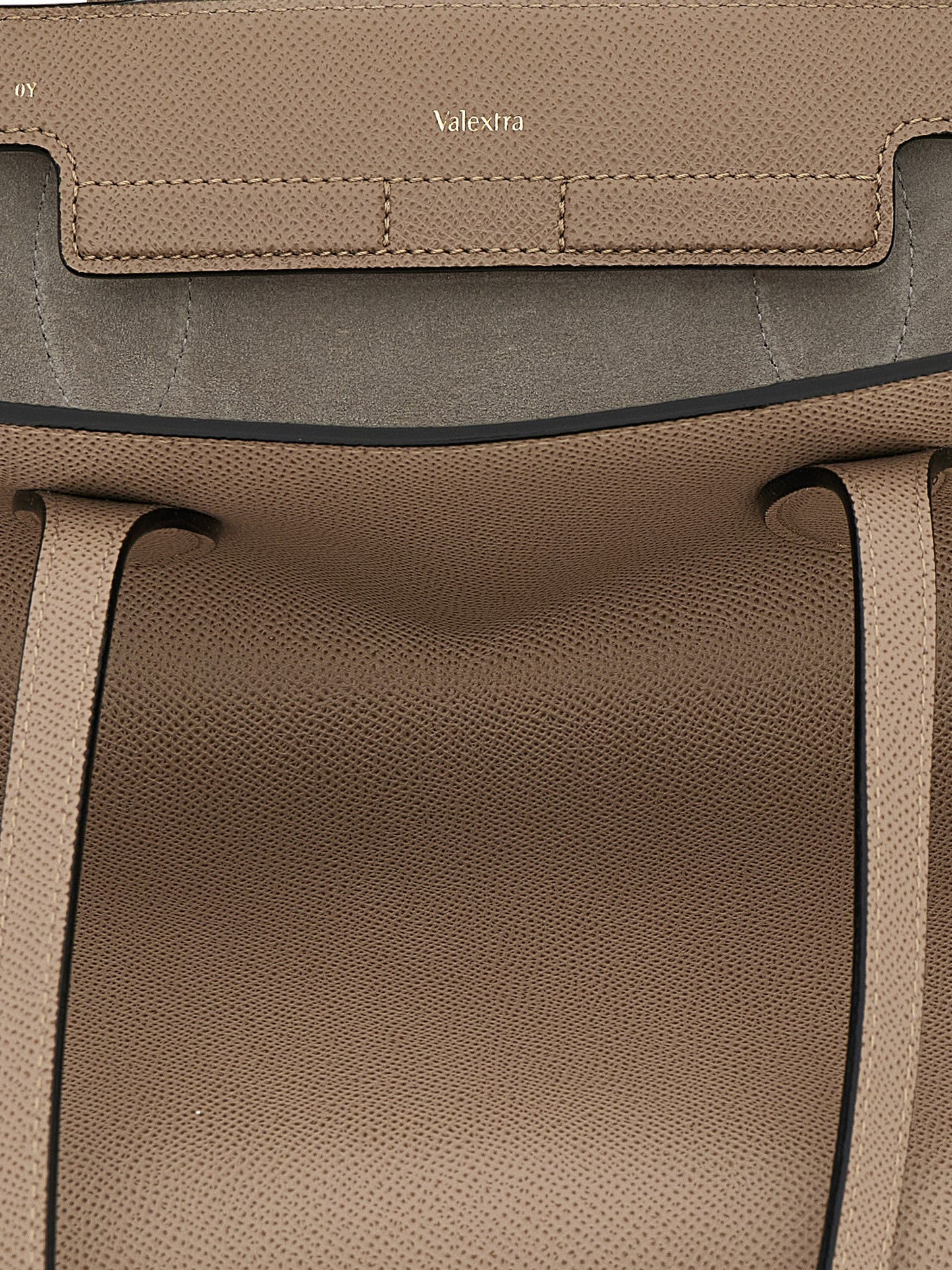 Valextra Beige Calfskin Tote Bag