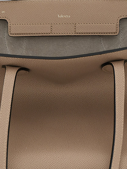 Valextra Beige Calfskin Tote Bag