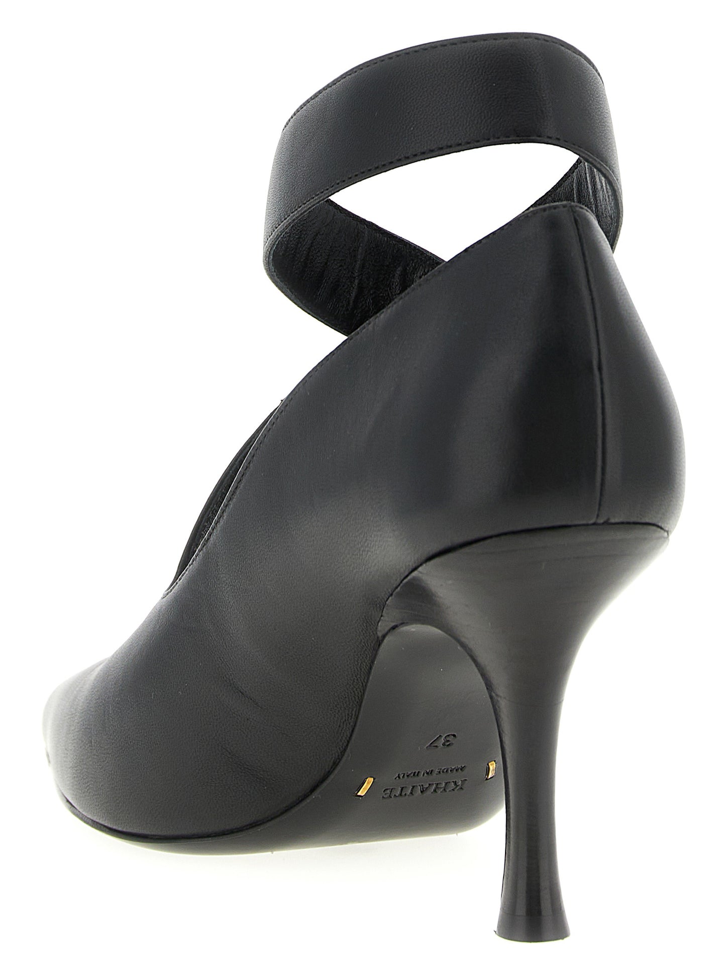 Khaite Black Lamb Leather High Heel Pumps