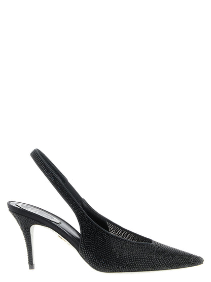 RENE CAOVILLA Black Glass High Heel Pumps