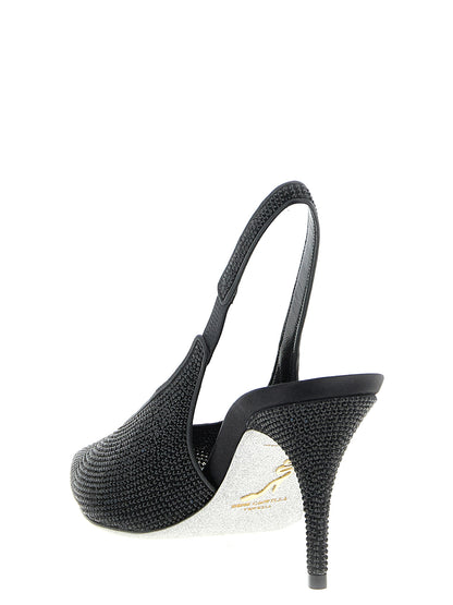 RENE CAOVILLA Black Glass High Heel Pumps