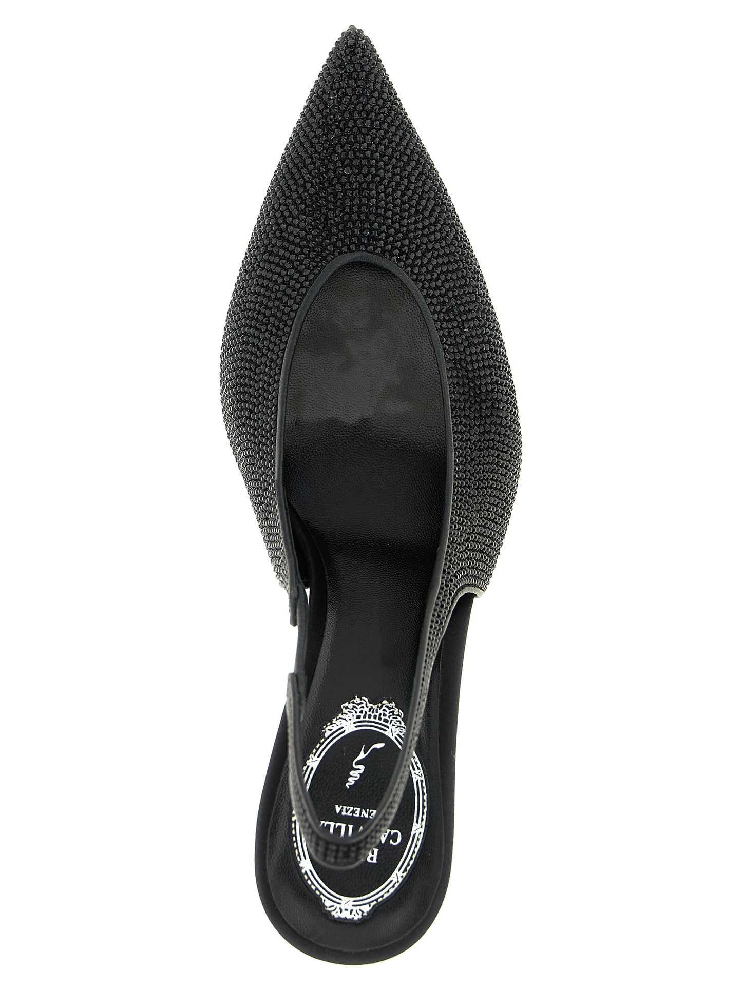 RENE CAOVILLA Black Glass High Heel Pumps