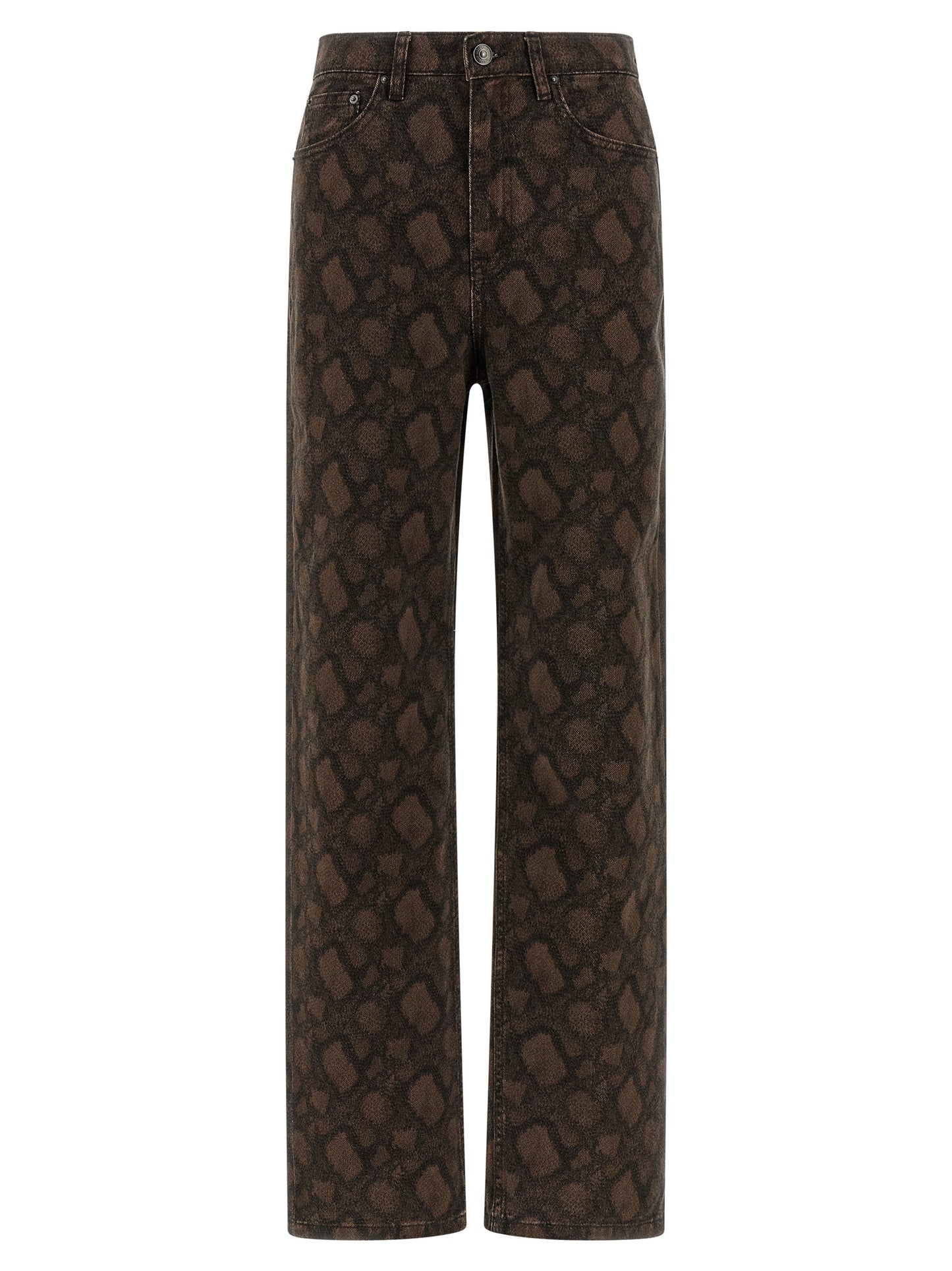ROTATE BIRGER CHRISTENSEN Brown Cotton Straight-Leg Jeans
