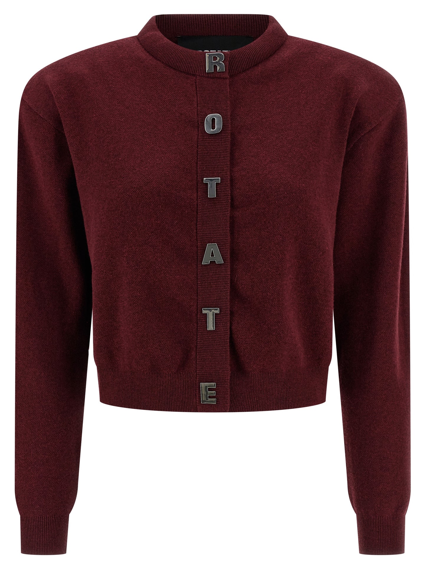 ROTATE BIRGER CHRISTENSEN Bordeaux Cotton Cardigan