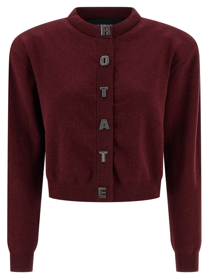 ROTATE BIRGER CHRISTENSEN Bordeaux Cotton Cardigan