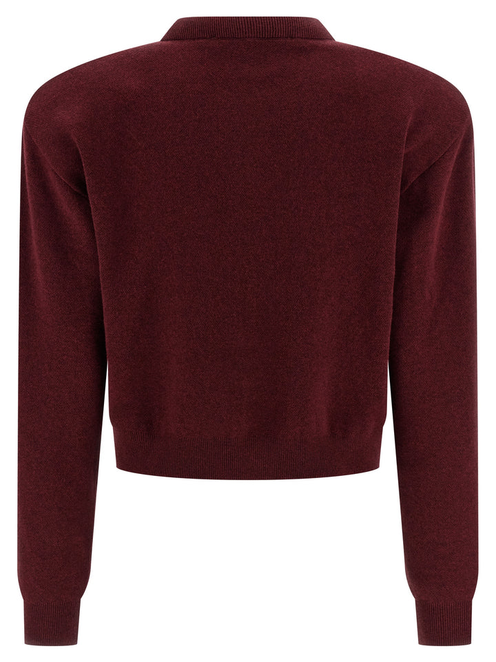 ROTATE BIRGER CHRISTENSEN Bordeaux Cotton Cardigan