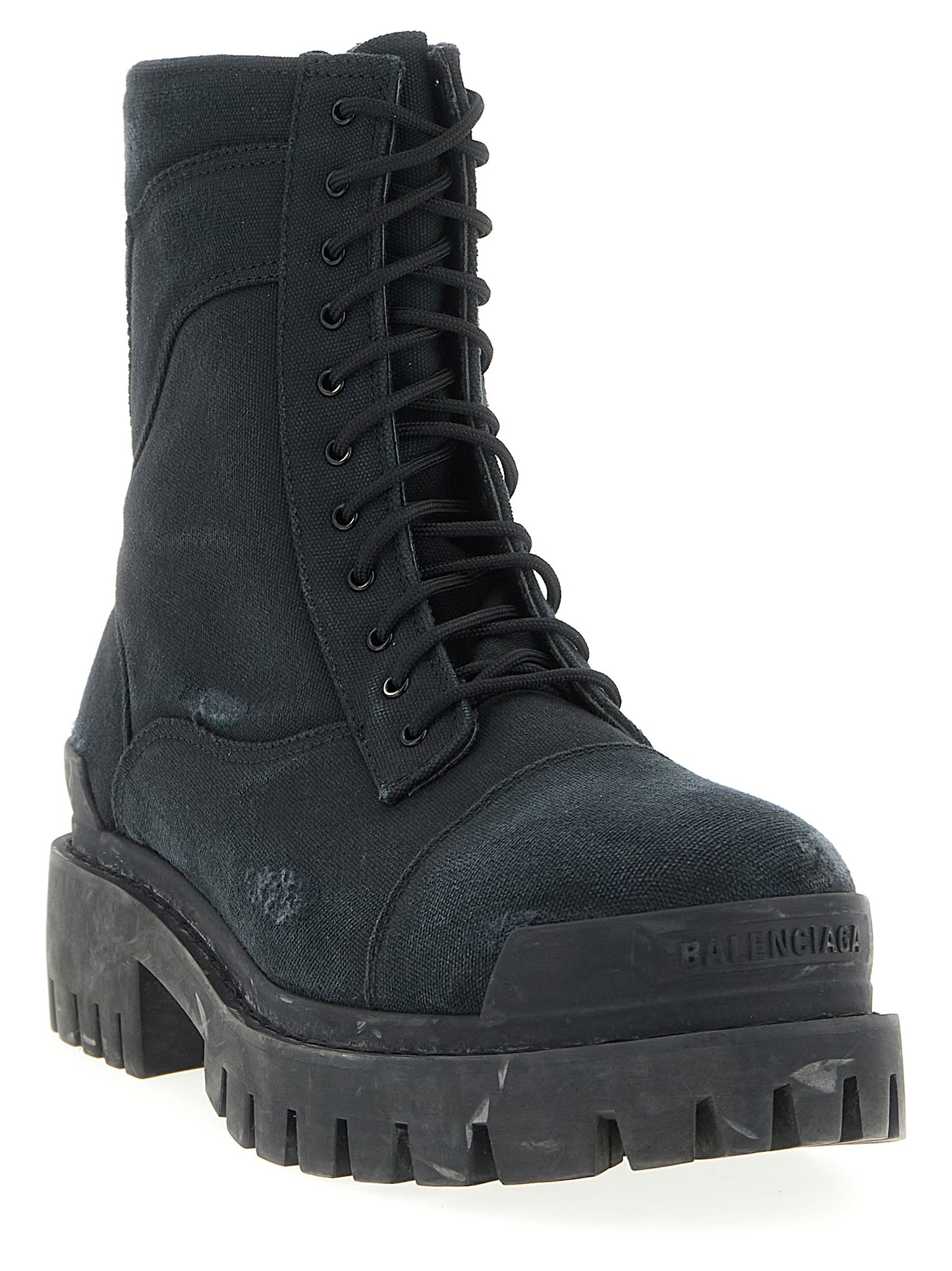 Balenciaga Black Cotton Chelsea Boots