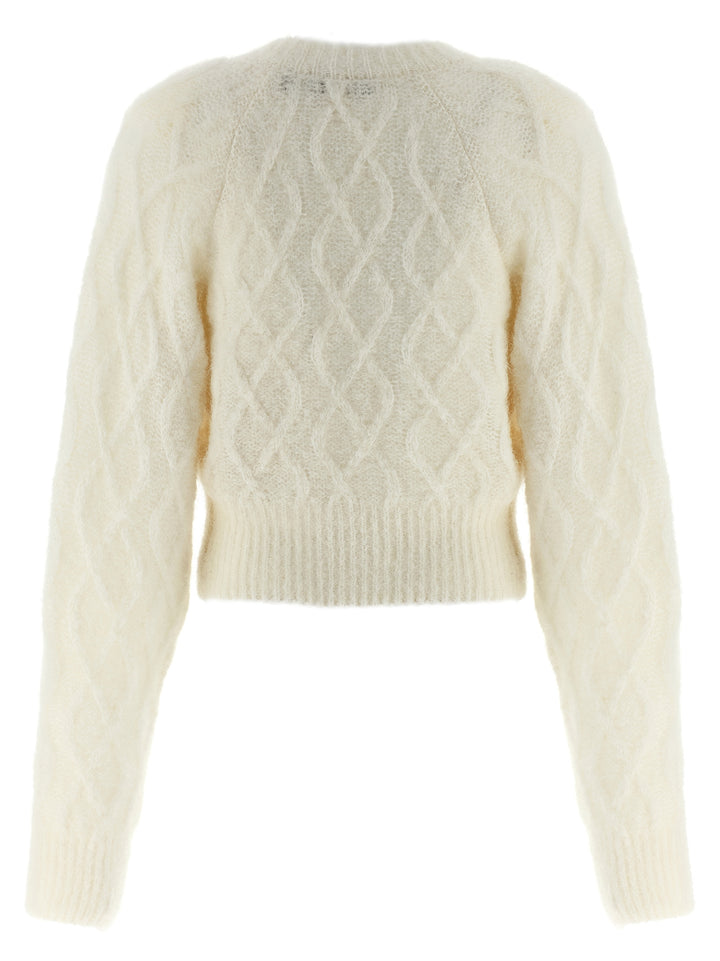 ROTATE BIRGER CHRISTENSEN White Alpaca Leather Cardigan
