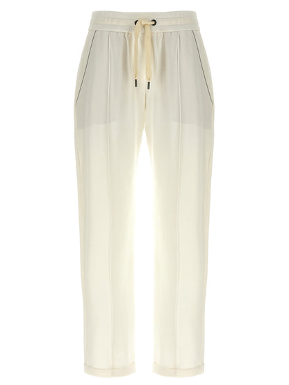 Brunello Cucinelli White Cotton Joggers (Workout Pants)