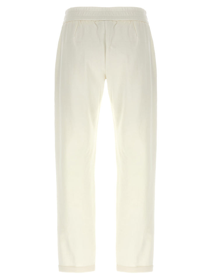 Brunello Cucinelli White Cotton Joggers (Workout Pants)