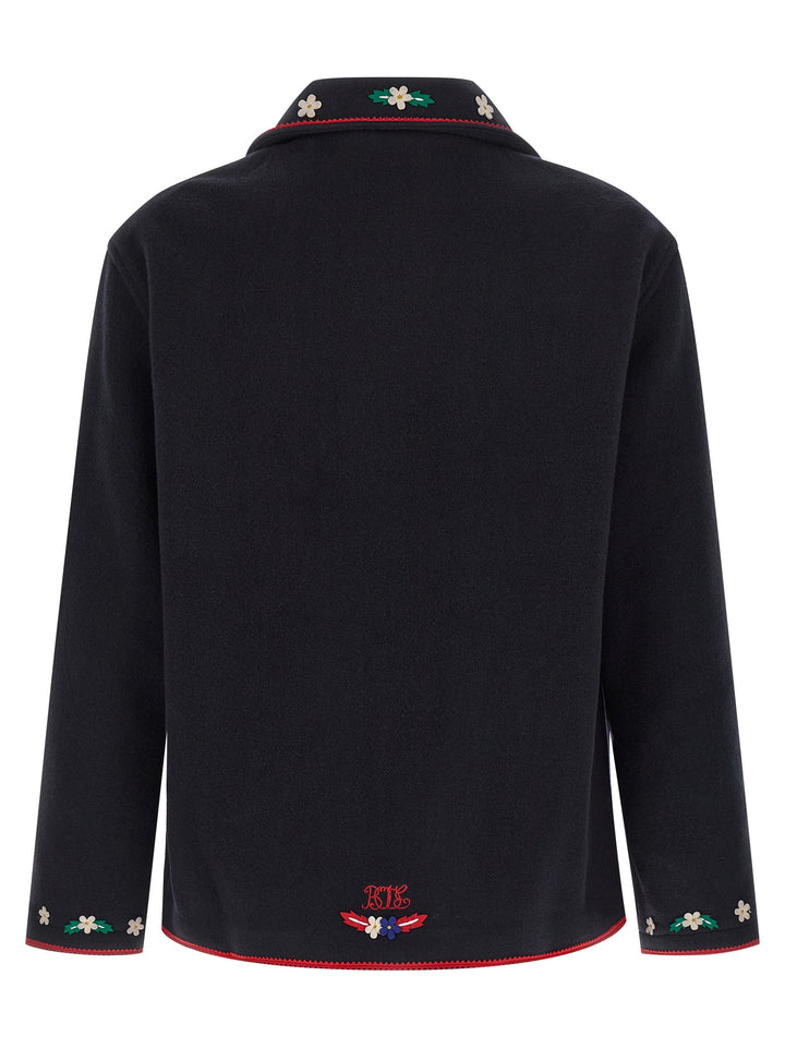 BODE Blue Wool Full-Length Jacket