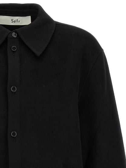 SÉFR Black Wool Blouse