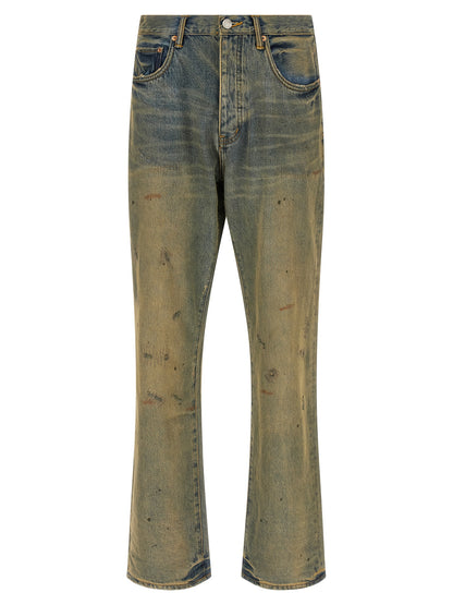 PURPLE Bicolor Cotton Straight-Leg Jeans