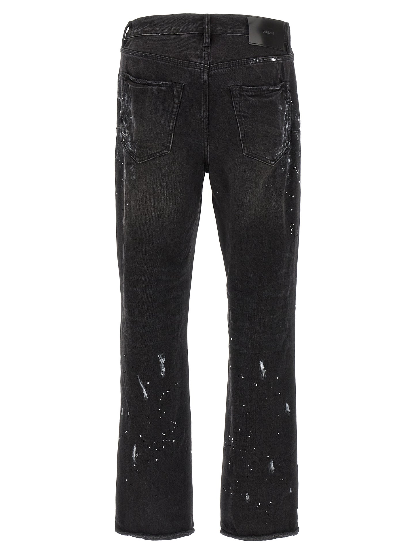 PURPLE Black Cotton Straight-Leg Jeans