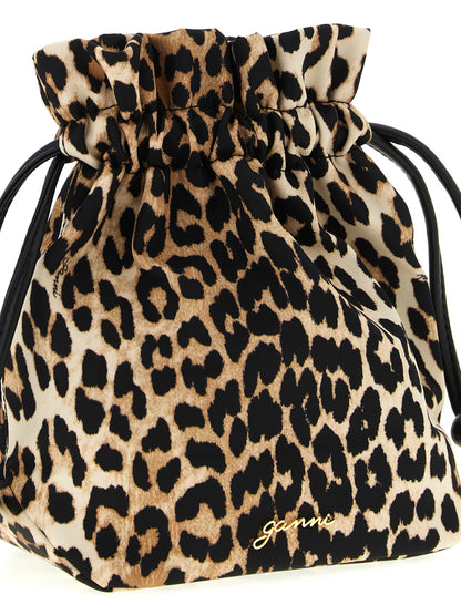 Ganni Brown Recycled Polyamide Clutch Bag