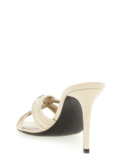 Giuseppe Zanotti White Calfskin Stiletto Heel Sandals