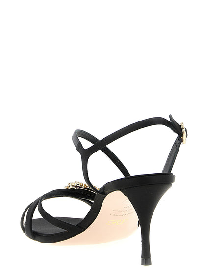 Roger Vivier Black Viscose Stiletto Heel Sandals