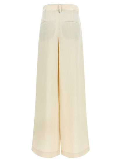 Brunello Cucinelli White Viscose Casual Pants