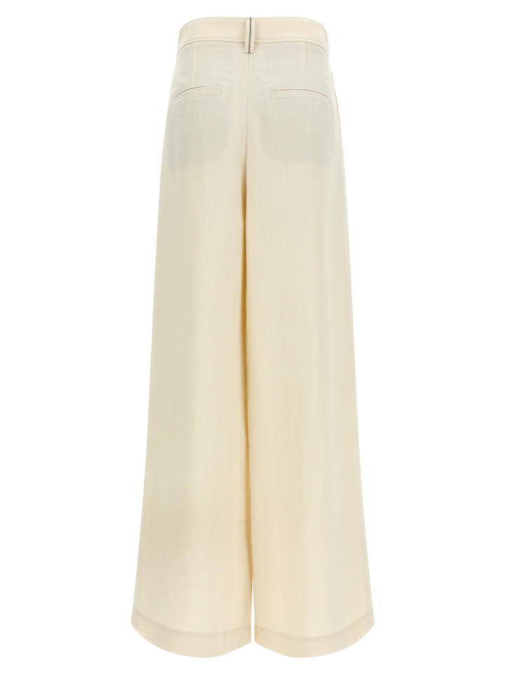 Brunello Cucinelli White Viscose Casual Pants
