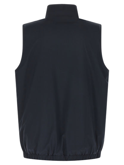 Kiton Blue Cotton Sleeveless Jacket