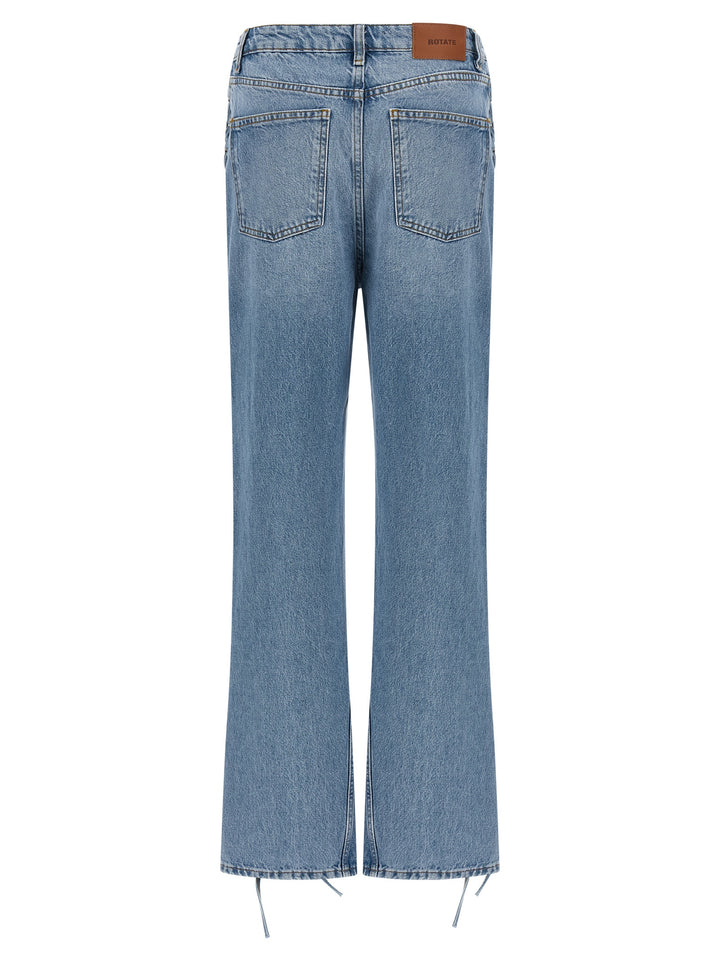 ROTATE BIRGER CHRISTENSEN Blue Cotton Straight-Leg Jeans